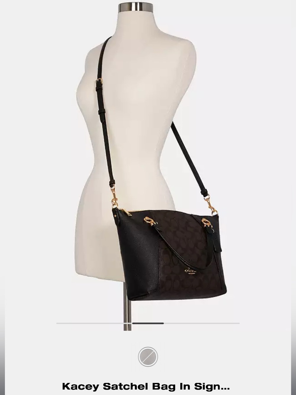 Coach Kacey Satchel Bag In Signature Canvas - Picture 13 of 14